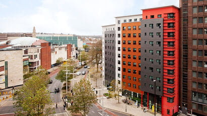 Exterior of Phoenix Court accommodation in Bristol city centre.