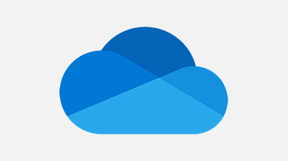 The OneDrive logo. An illustration of a blue cloud.